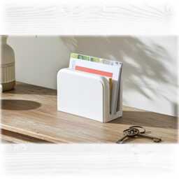 Solid Wooden Letter Holder - Dovetail Joint Post Organiser, Desktop Mail Sorter, Handmade Hallway Desk Tidy Stock Item - thumbnail 1