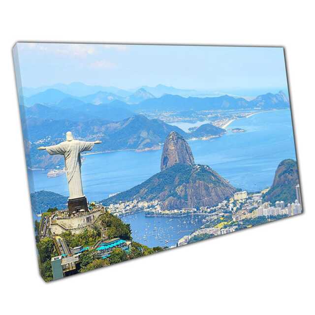 Christ The Redeemer Canvas Print Corcovado Mountain Art Brazilian Landmark Wall Decor - image 1