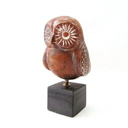 Terracotta Greek Owl , Athena Owl - thumbnail 4