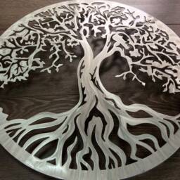 10Th Anniversary Tree - 10 Year Wedding Celebration Aluminum Of Life Metal Wall Art Custom Carve Your Initials - thumbnail 4
