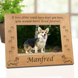 Welsh Corgi, Dog Personalized Frame, Engraved Wood Corgi Graphic, Mom, Dad, Custom Photo Frame - thumbnail 2