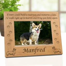 Welsh Corgi, Dog Personalized Frame, Engraved Wood Corgi Graphic, Mom, Dad, Custom Photo Frame - thumbnail 3