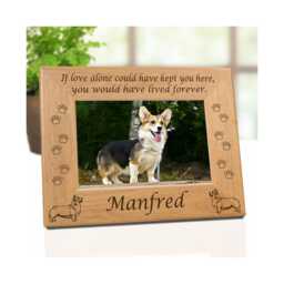 Welsh Corgi, Dog Personalized Frame, Engraved Wood Corgi Graphic, Mom, Dad, Custom Photo Frame