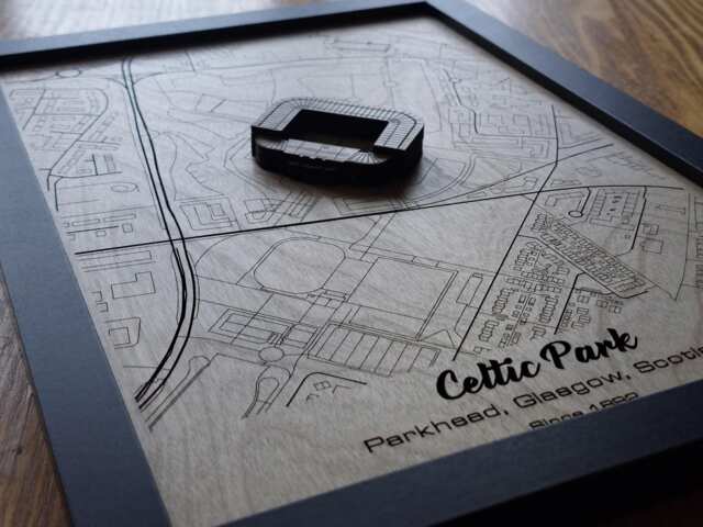 Celtic Park Stadium Wall Art Laser Engraved Wood, Fc Gift - image 1