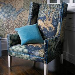 Morris & Co The Brook Tapestry Linen Door Curtain Indigo - thumbnail 3