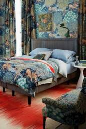 Morris & Co The Brook Tapestry Linen Door Curtain Indigo