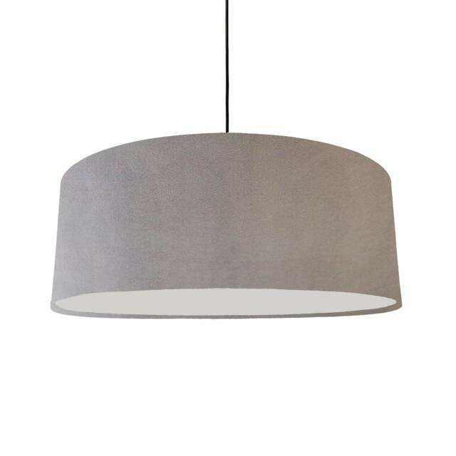 Extra Large Light Grey Velvet Lampshade With Diffuser - image 1