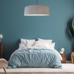 Extra Large Light Grey Velvet Lampshade With Diffuser - thumbnail 2