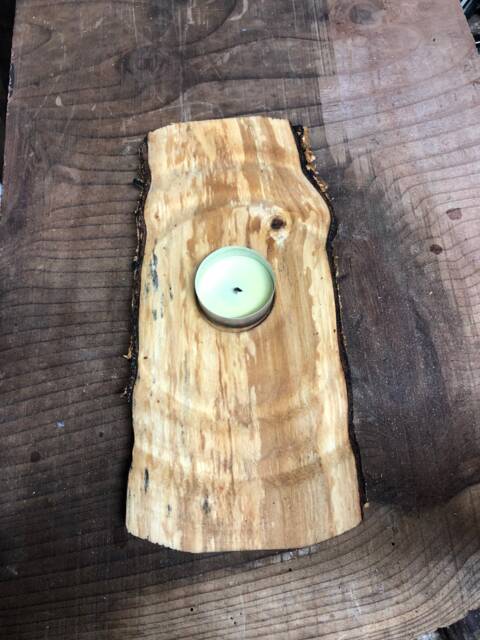 Tea Light Holder, Wooden - image 1