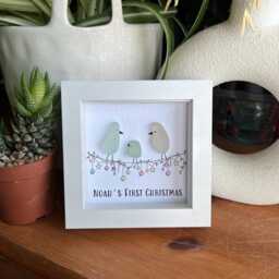 Personalized Sea Glass Bird Family Christmas Framed Gift - thumbnail 3