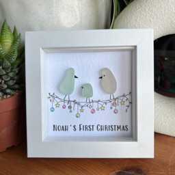 Personalized Sea Glass Bird Family Christmas Framed Gift - thumbnail 2