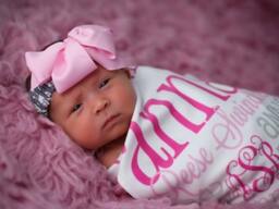 Baby Name Blanket, Monogrammed Personalized Milestone Swaddle Receiving Handmade Shower Gift For Newborn, Her, Kids - thumbnail 1