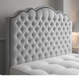 Shimla Design Velvet Floor Standing Headboard - Plush Upholstery, Studded Border - thumbnail 3