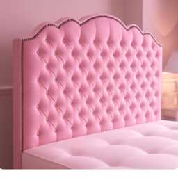Shimla Design Velvet Floor Standing Headboard - Plush Upholstery, Studded Border - thumbnail 1