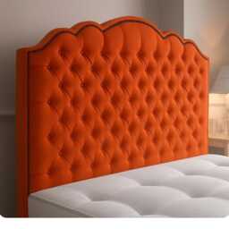 Shimla Design Velvet Floor Standing Headboard - Plush Upholstery, Studded Border - thumbnail 2