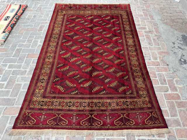 6x11 Ersari Afghan Rug - Hand-Knotted Wool Carpet Traditional Turkmen Tribal Design For Elegant Living Room Decor Boho Gift - image 1