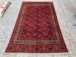 6x11 Ersari Afghan Rug - Hand-Knotted Wool Carpet Traditional Turkmen Tribal Design For Elegant Living Room Decor Boho Gift