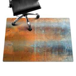 Rust & Metal Texture Vinyl Floor Protector, Orange Chair Desk Mat, Gaming Mat - thumbnail 3