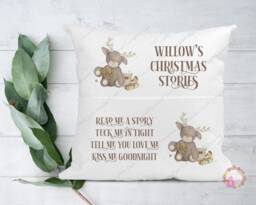 Personalised Cushion, Christmas Book, Countdown, Christmas, Pocket Child Pillow, Book Holder, Pillow For Child, Sleep Aid - thumbnail 1