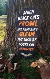 Halloween Coffin Wood Sign // Decor Fall Wall Saying Hand Painted - thumbnail 3