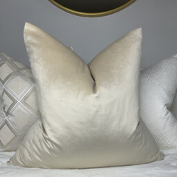 High Quality Polyester Velvet Cushion Cover Cream Beige Neutral Decor Plain Double Sided/Handmade