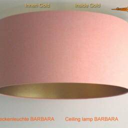Ceiling Lamp Inside Gold Barbara in Apricot Colored Linen - thumbnail 3