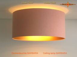 Ceiling Lamp Inside Gold Barbara in Apricot Colored Linen