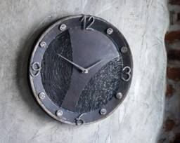 Round Metal Industrial Wall Clock, Made By The Steel Style Things, 6Th Anniversary Gift
