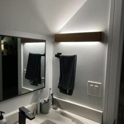 Wooden Wall Lights, Wood Commercial Sconce, Walnut Led Light, Dimmable Industrial Solid Linear Sconce, 30x3x2 In - thumbnail 3