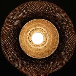 Handwoven Bamboo Pendant Light Rustic Home Decor Chandelier - thumbnail 3