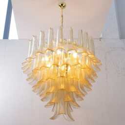 Murano Chandelier Petali ??80 cm - Gold Glass Hand-Blown Italy Luxury Decorative Lamp