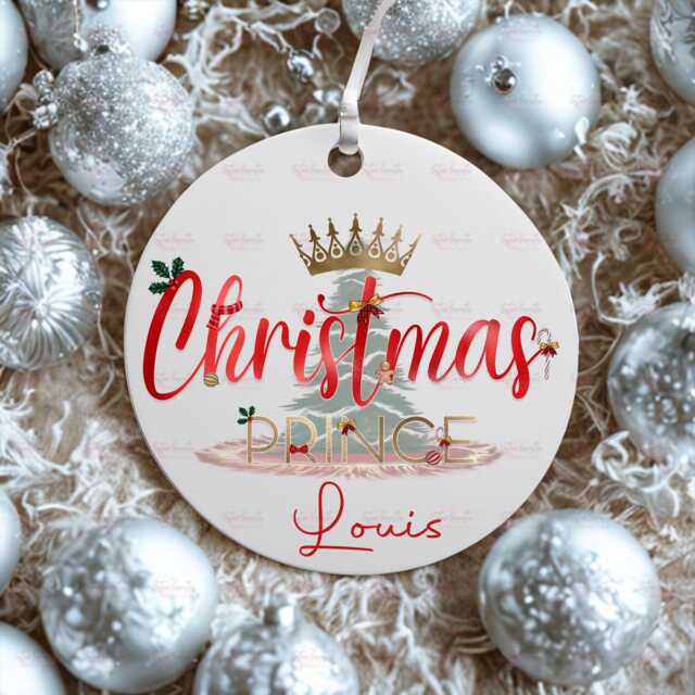Personalised Kids Christmas Decoration - Grandson Santa Gift Custom Bauble For Boys Stocking Filler Eve Box - image 1