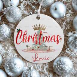 Personalised Kids Christmas Decoration - Grandson Santa Gift Custom Bauble For Boys Stocking Filler Eve Box