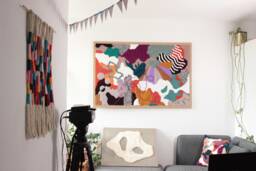 Saturated - Bright & Colorfull 3D Textile Wall Art, Large Abstract Yarn Hanging, Sculptural Original Fiber Artwork