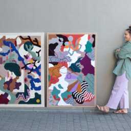 Saturated - Bright & Colorfull 3D Textile Wall Art, Large Abstract Yarn Hanging, Sculptural Original Fiber Artwork - thumbnail 3