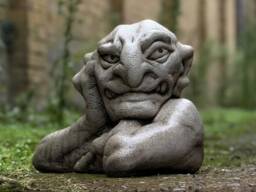 Resting Gargoyle Statue Concrete Gothic Decor Outdoor Monster Sculpture Mystical Demon Figurine Stone Ornament Halloween Decoration - thumbnail 1