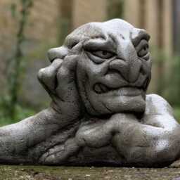 Resting Gargoyle Statue Concrete Gothic Decor Outdoor Monster Sculpture Mystical Demon Figurine Stone Ornament Halloween Decoration - thumbnail 2