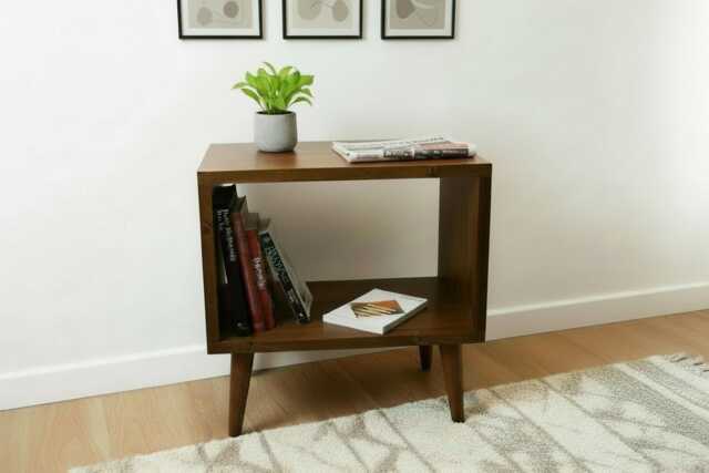 Handcrafted Solid Wood Record Player Stand Vinyl Storage Furniture - image 1