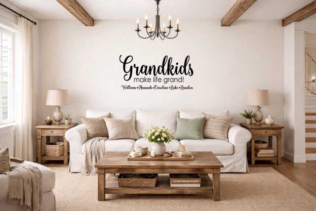 Grandkids Make Life Grand Vinyl Wall Decal, Personalized Grandchildren Names For Grandma - image 1