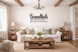 Grandkids Make Life Grand Vinyl Wall Decal, Personalized Grandchildren Names For Grandma - thumbnail 1