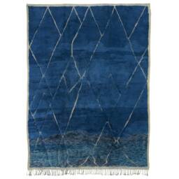Blue Moroccan Rug, Handmade Beni Ourain Rug, Area Berber Mrirt Rug - thumbnail 1