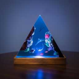Dolphin Family Resin Night Light Ocean Led Desk Lamp - thumbnail 2