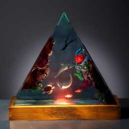 Dolphin Family Resin Night Light Ocean Led Desk Lamp - thumbnail 4