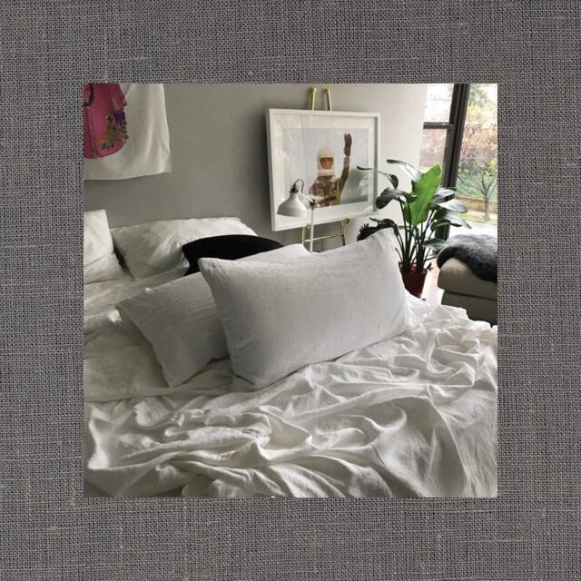 Metropolitan Gray Pair Of Linen Pillowcases - Modern Bedding 100% Flax Fabric Made To Order in The Usa - image 1