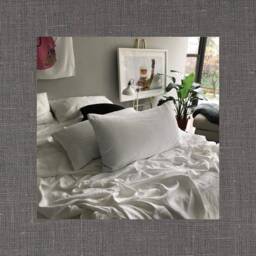 Metropolitan Gray Pair Of Linen Pillowcases - Modern Bedding 100% Flax Fabric Made To Order in The Usa - thumbnail 1