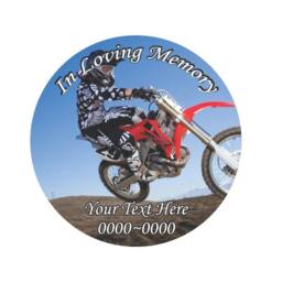 Dirt Bike in Loving Memory Full Color Circles 002 Custom Vinyl Wall Decal Or Car Sticker - Ilmfullcolorcircles002Et