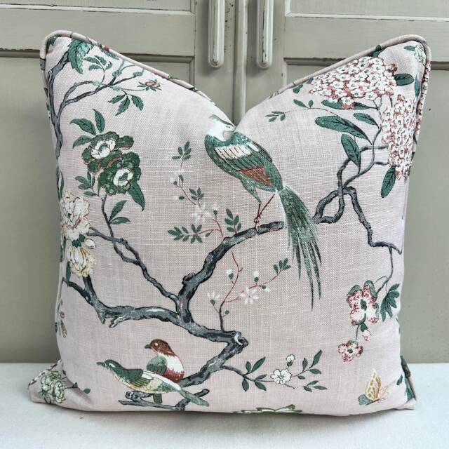 Gp & J Baker Oriental Bird Luxury Designer Pink Double Sided Cushion Pillow Cover - image 1
