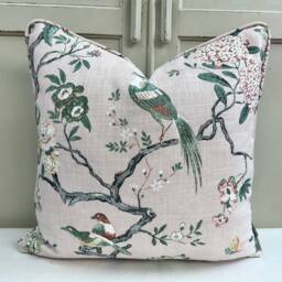 Gp & J Baker Oriental Bird Luxury Designer Pink Double Sided Cushion Pillow Cover - thumbnail 1