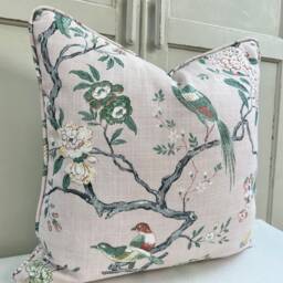 Gp & J Baker Oriental Bird Luxury Designer Pink Double Sided Cushion Pillow Cover - thumbnail 3