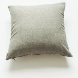 Grey Branch Pattern Square Pillow Sham-Hand Block Printed - 20 X Cotton Throw Cover - thumbnail 2